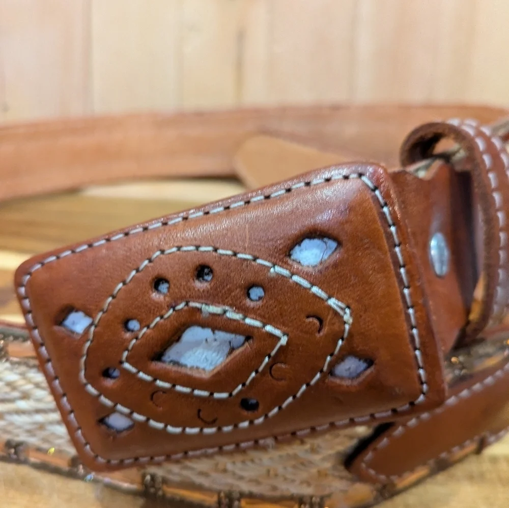 Brown Leather Men's Belt Size 40